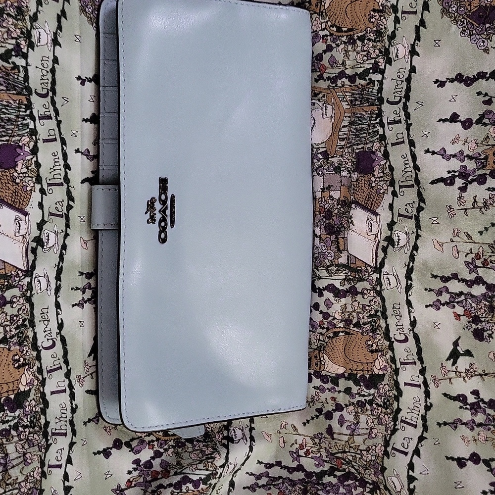 Coach Clear Blue Soft Pebbled Leather TriFold Wallet